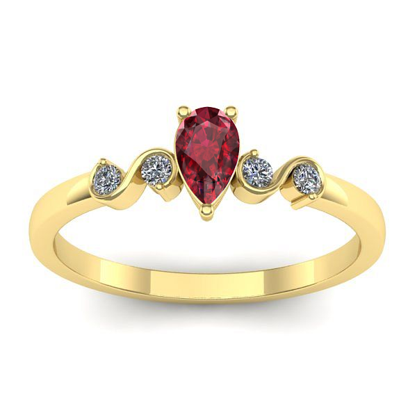 Inel cu rubin lacrima