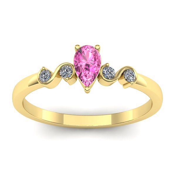 Inel de logodna cu safir roz lacrima