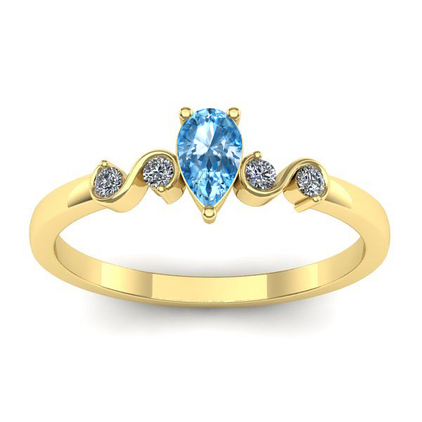 Inel logodna cu topaz blue lacrima
