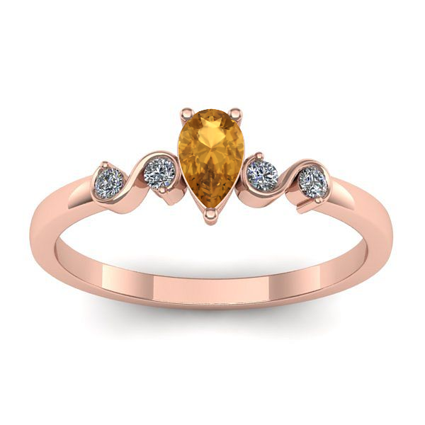 Inel de logodna cu citrin lacrima
