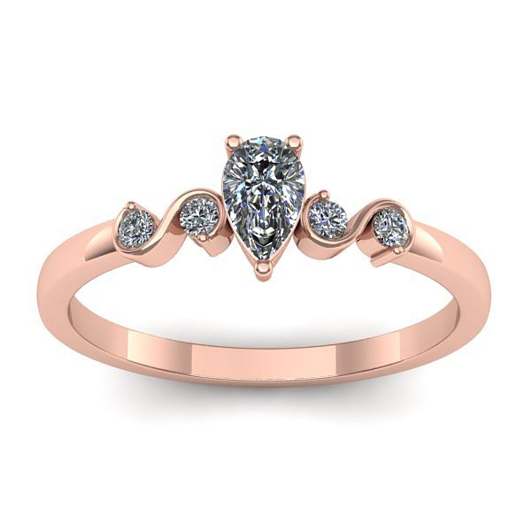 Inel de logodna cu diamant natural pear