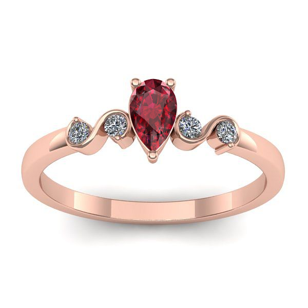 Inel de logodna cu rubin lacrima