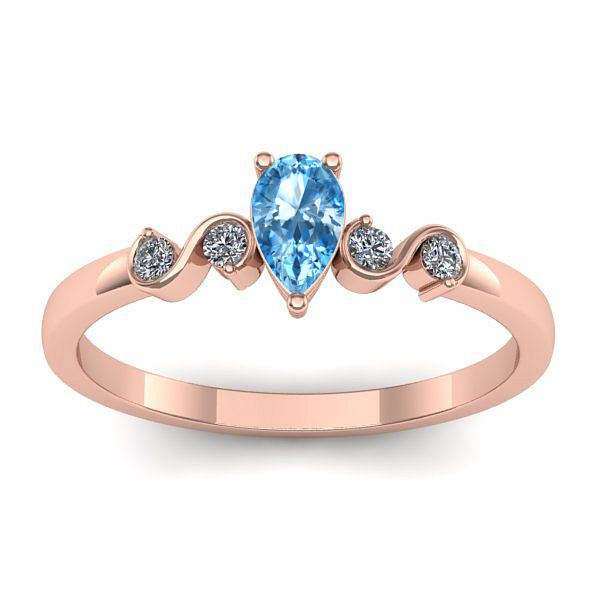 Inel cu topaz blue lacrima