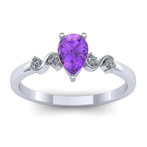 Inel de logodna cu ametist lacrima