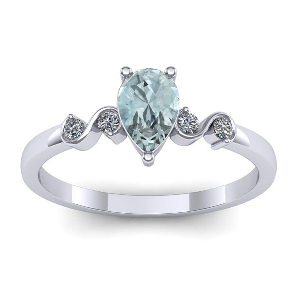 Inel cu aquamarin lacrima