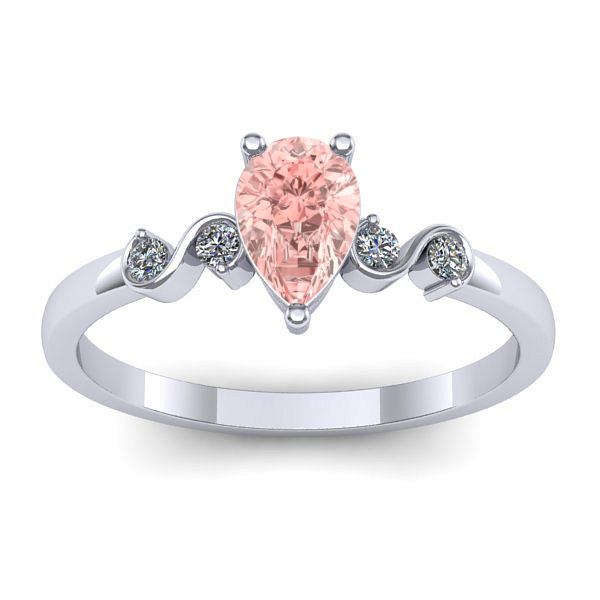 Inel de logodna cu diamant de laborator roz lacrima