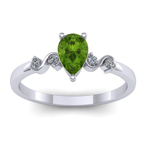 Inel cu peridot lacrima