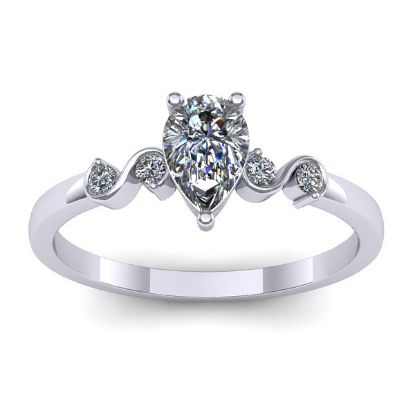 Inel logodna cu safir alb lacrima