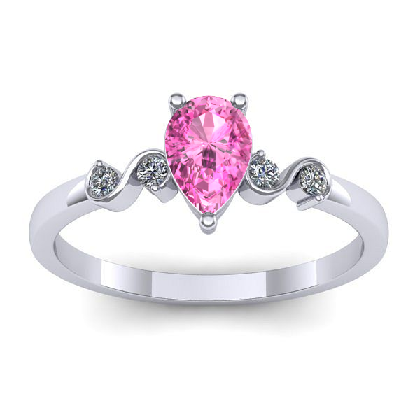 Inel cu safir roz lacrima