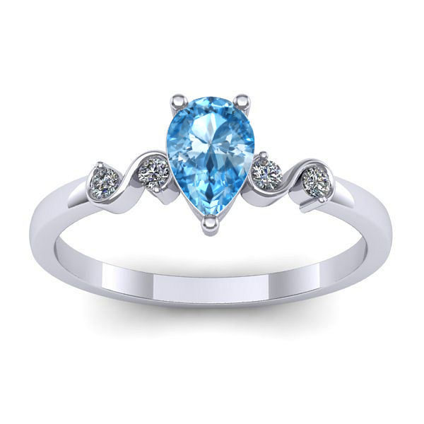 Inel cu topaz blue lacrima