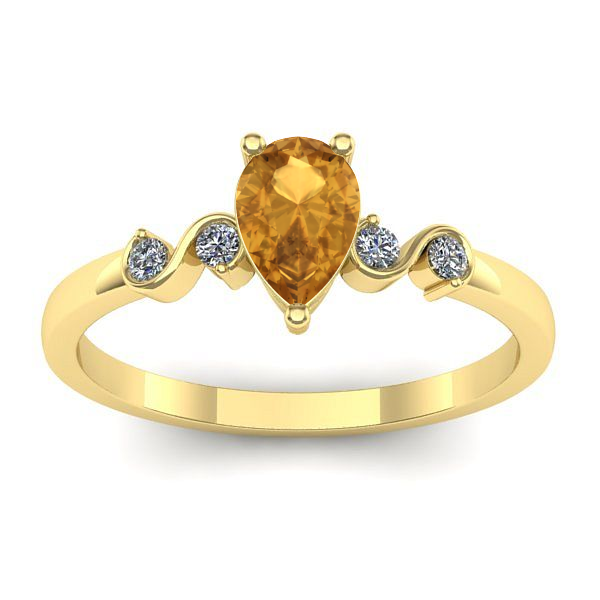 Inel de logodna cu citrin lacrima