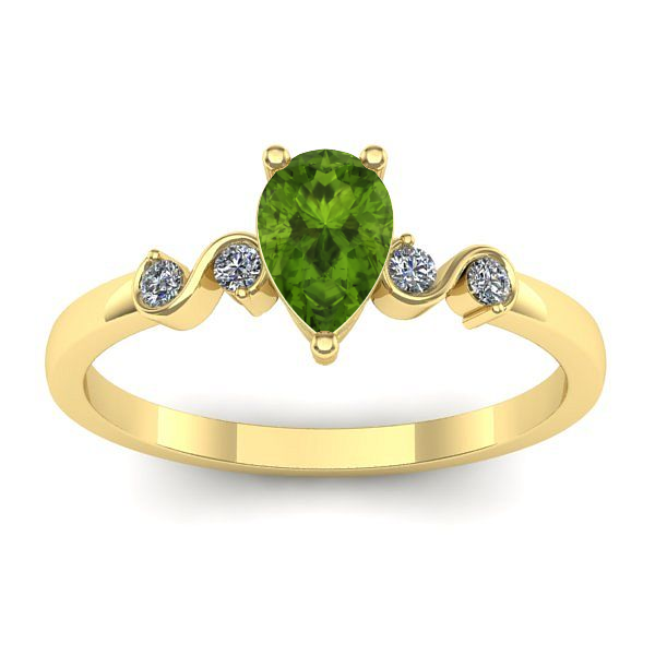 Inel de logodna cu peridot lacrima