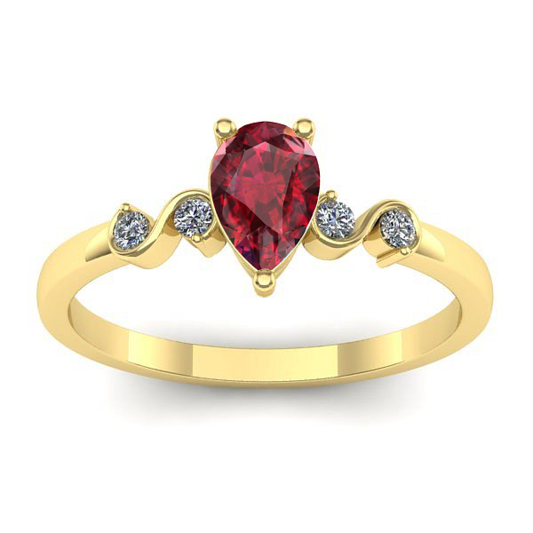 Inel cu rubin lacrima