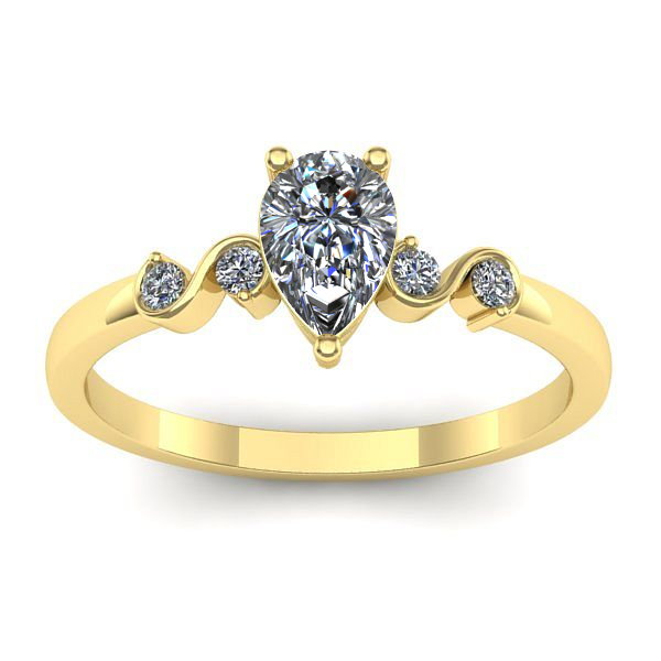 Inel cu safir alb lacrima