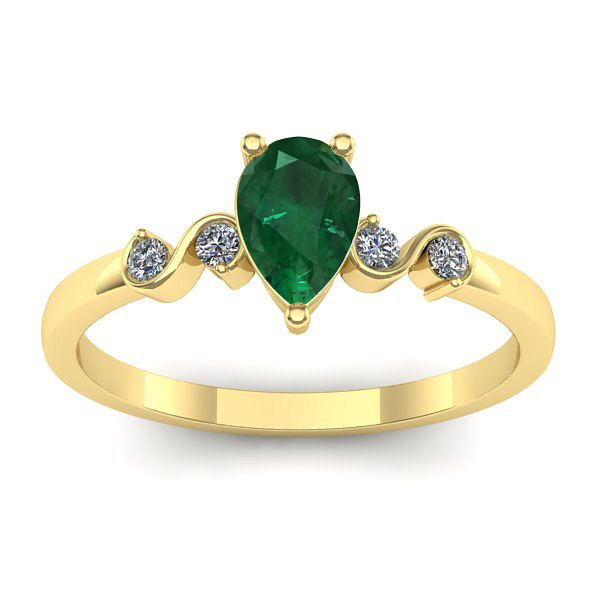 Inel cu smarald lacrima