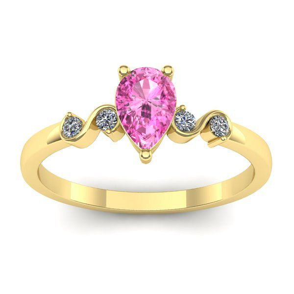 Inel de logodna cu safir roz lacrima