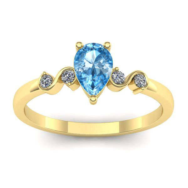 Inel logodna cu topaz blue lacrima