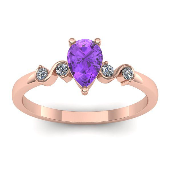 Inel logodna cu ametist lacrima