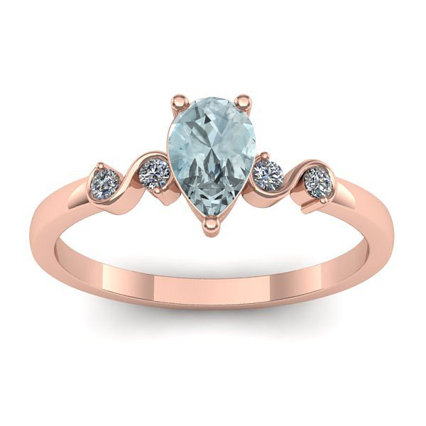 Inel cu aquamarin lacrima