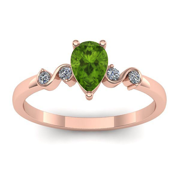 Inel cu peridot lacrima