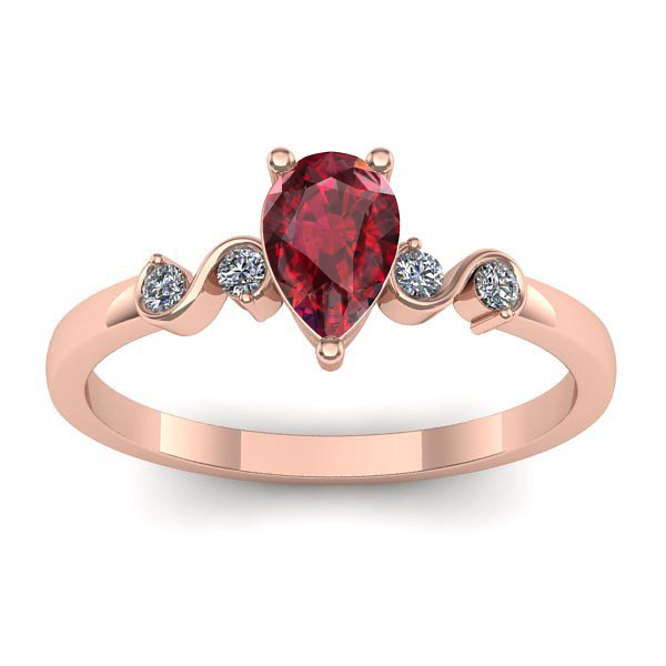 Inel cu rubin lacrima