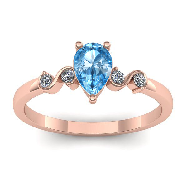 Inel de logodna cu topaz blue lacrima