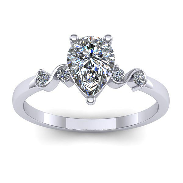 Inel cu diamant de laborator lacrima