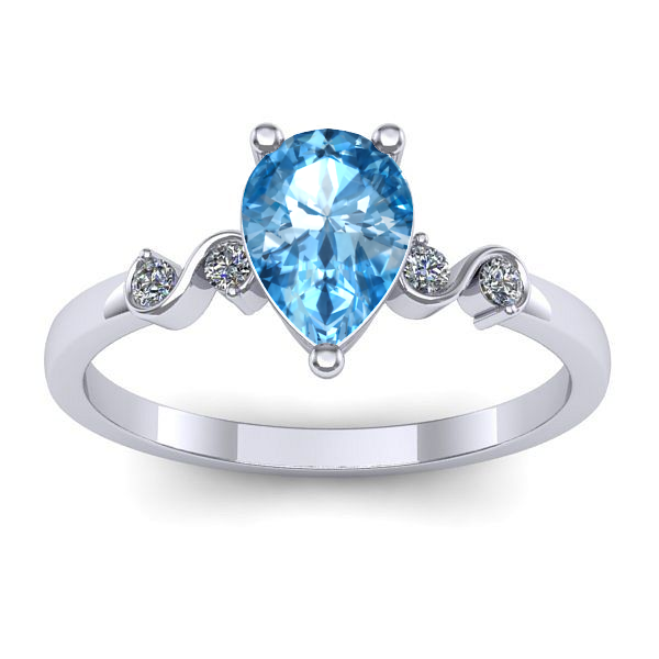 Inel cu topaz blue lacrima