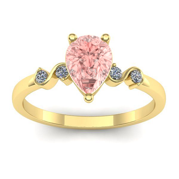 Inel de logodna cu diamant de laborator roz lacrima
