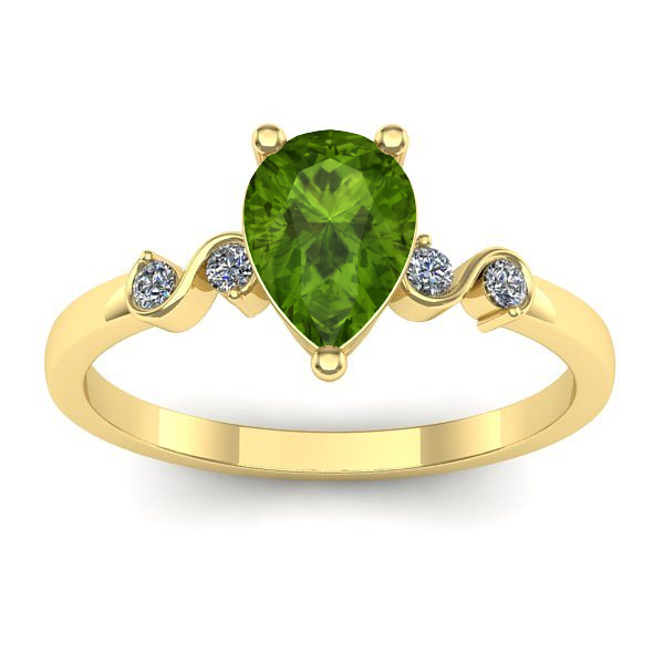 Inel logodna cu peridot lacrima