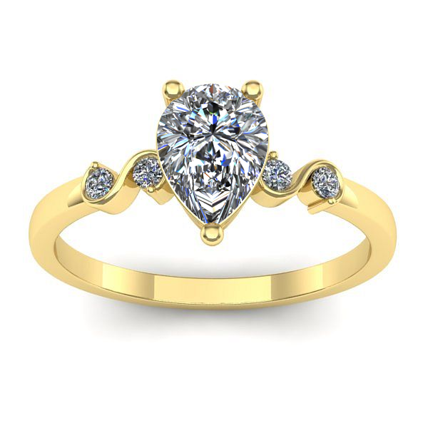 Inel cu diamant de laborator lacrima