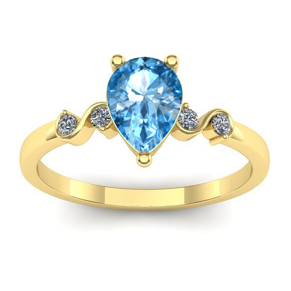 Inel logodna cu topaz blue lacrima