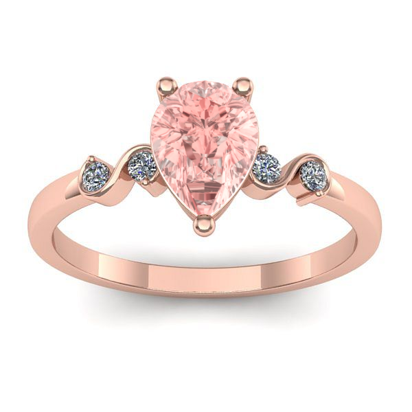 Inel de logodna cu diamant de laborator roz lacrima