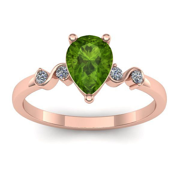 Inel cu peridot lacrima
