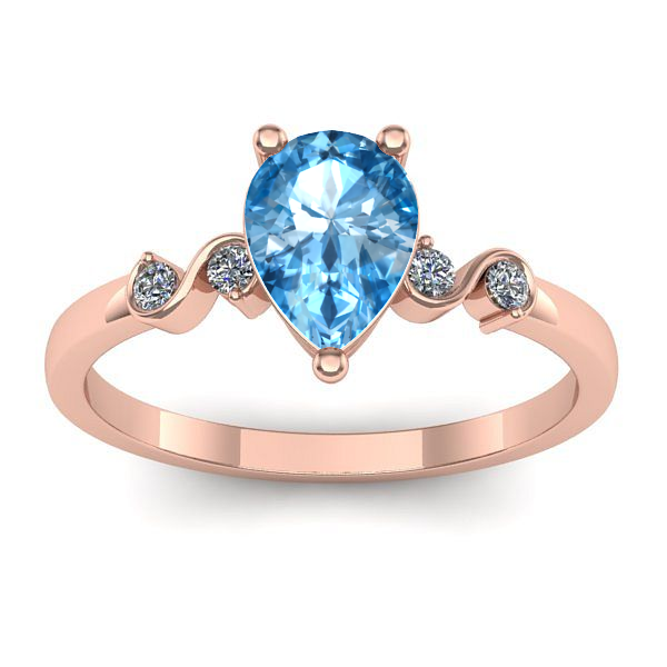 Inel de logodna cu topaz blue lacrima