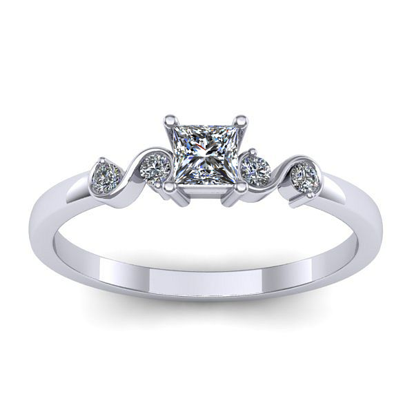 Inel logodna cu safir alb patrat