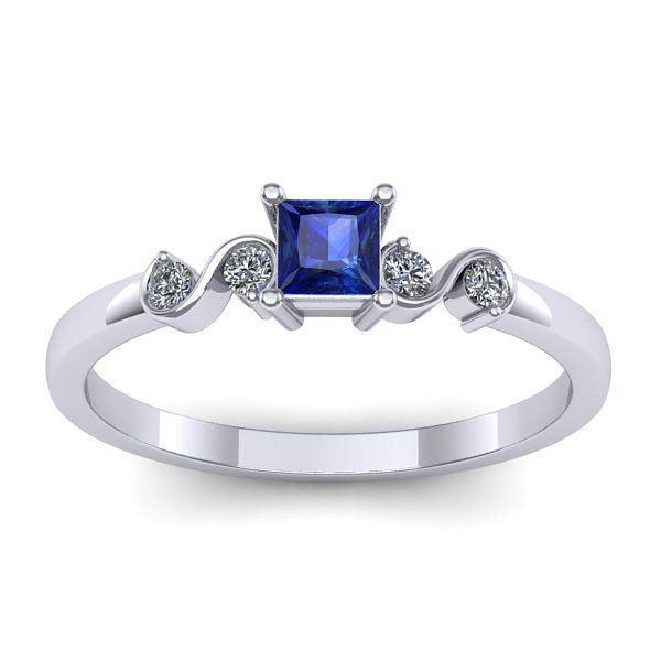 Inel de logodna cu safir patrat