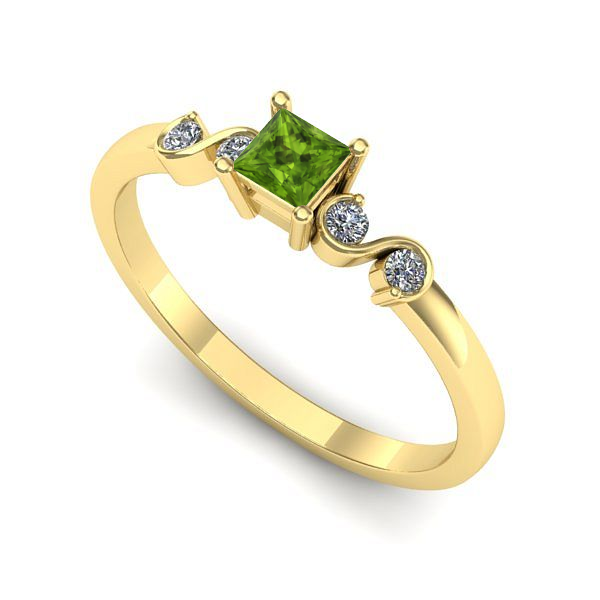 Inel din aur galben cu peridot