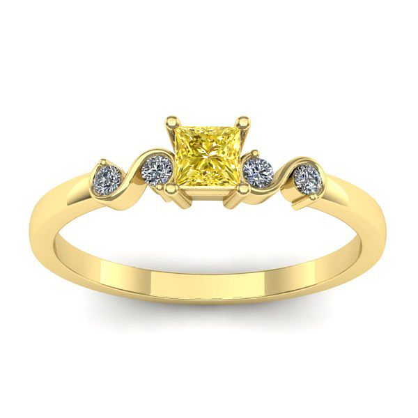 Inel cu safir galben patrat