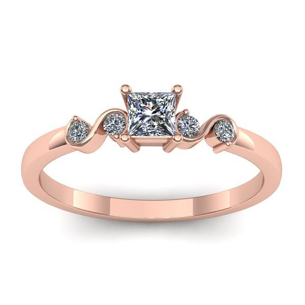 Inel cu safir alb patrat