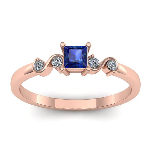Inel de logodna cu safir patrat