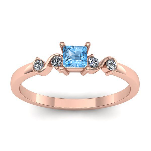 Inel cu topaz blue patrat