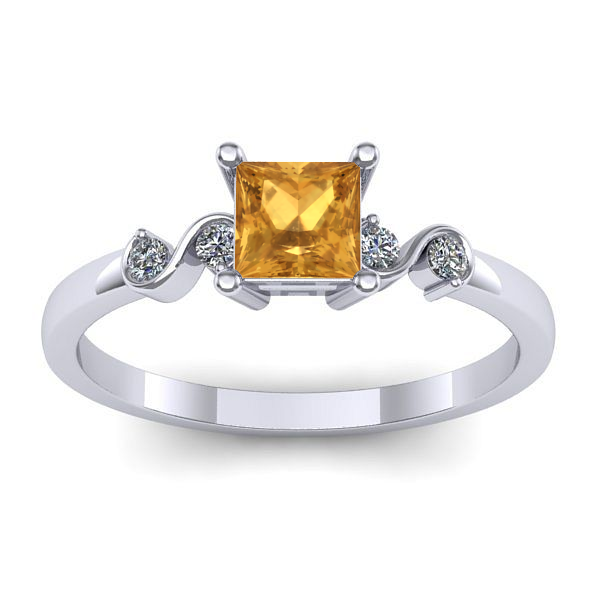 Inel de logodna cu citrin patrat