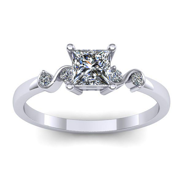 Inel cu diamant patrat