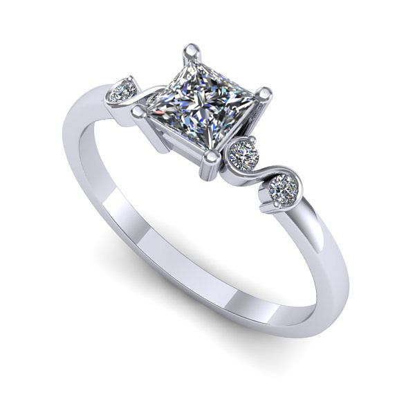 Inel logodna din aur alb cu diamant