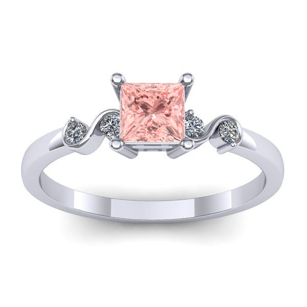 Inel de logodna cu diamant de laborator roz patrat