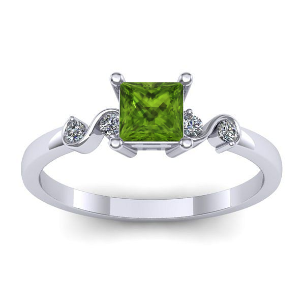 Inel cu peridot patrat