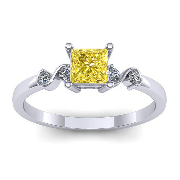 Inel logodna cu safir galben patrat