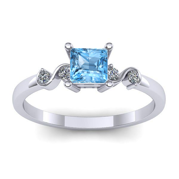 Inel de logodna cu topaz blue patrat