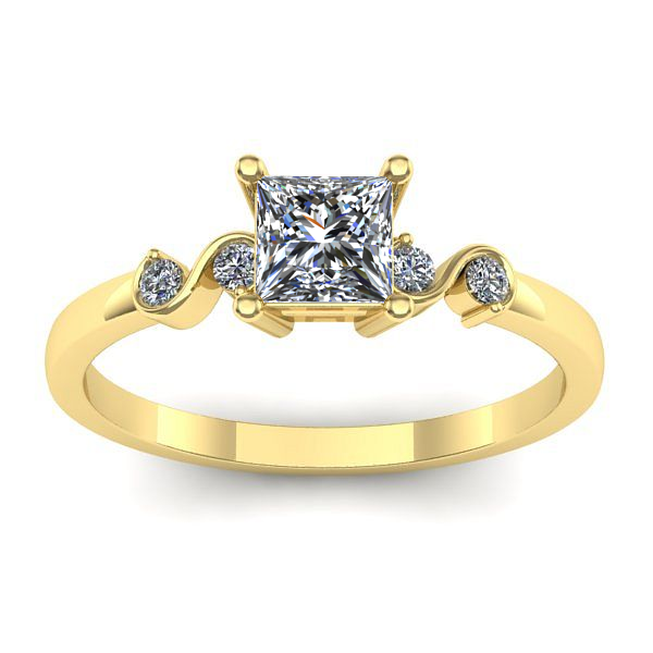 Inel de logodna cu diamant patrat